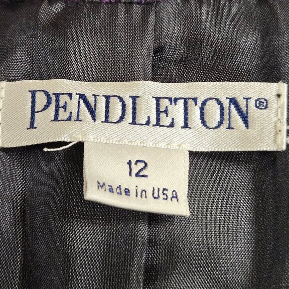 Pendleton Jacket Womens Size 12 Purple Wool Long Sleeve Button Front Blazer - Picture 5 of 9